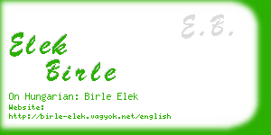 elek birle business card